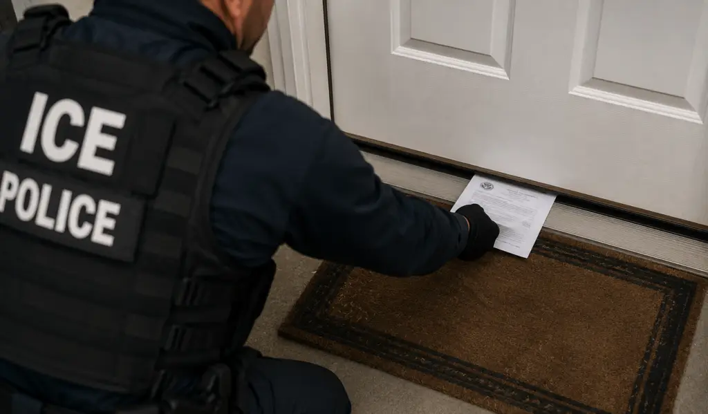 Officer with an ICE administrative warrant or judicial warrant